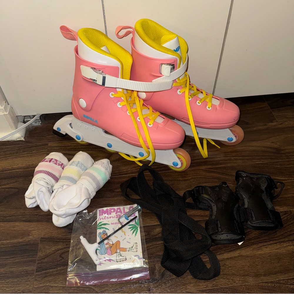 Impala Skates + FREE ACCESSORIES - US Size 11 Women’s - Pink & Yellow